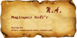 Maginyecz Azár névjegykártya
